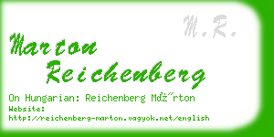 marton reichenberg business card